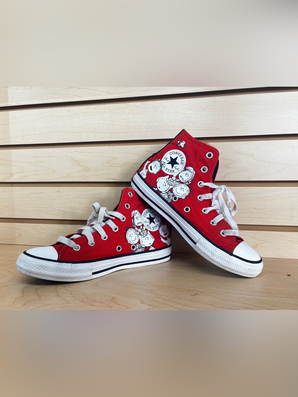 Converse Red Peanuts Graphic High Top Sneakers